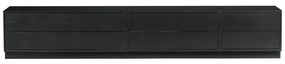 Čierny modulárny TV stolík z borovicového dreva 100x40 cm Finca – WOOOD