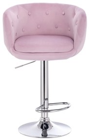 LuxuryForm DESIGN Barová stolička MONTANA VELUR na striebornom tanieri - levanduľa