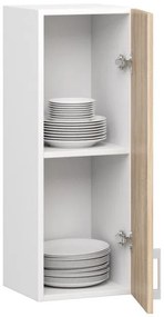 Horná kuchynská skrinka LIMA W30 D1 H720 biela / dub sonoma