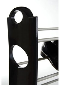 Kovový stojan na topánky v čiernej a striebornej farbe Tavia – Premier Housewares