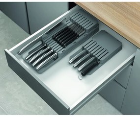 Sivý úložný systém na nože Metaltex