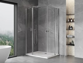 Mexen, Mexen Mist Duo výklopný sprchový kút 120 x 110 cm, priehľadný, chróm - 8A4-120-110-01-00
