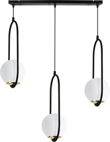 Závesné svietidlo Florence, 3x biele sklenené tienidlo, b/g, UI