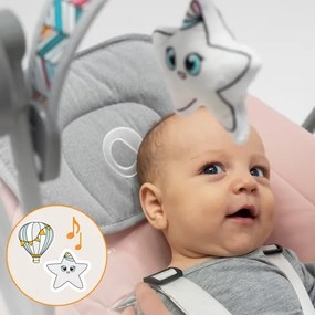Lionelo - Detské hojdátko OTTO 4xLR14 Pink Baby