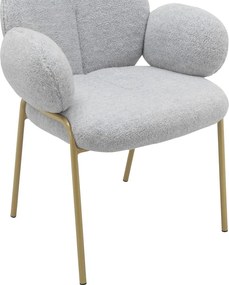 Svetlosivé čalúnené jedálenské kreslá v súprave s podrúčkami 2 ks Iwama – Støraa