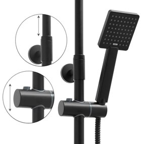 Sprchová súprava FLOW - čierna - hlavica 20x20 cm