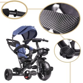 KIK Trojkolka TRIKE FIX LITE, 1-5 rokov, netlakové kolesá, otočné sedadlo, námornícka modrá