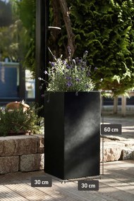 Kvetináč BLOCK, sklolaminát, výška 60 cm, antracit