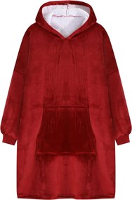 Deka s rukávmi HOODIE bordová