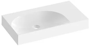 Ravak Lite umývadlo 80x45 cm bez otvoru pre batériu, bez prepadu XJXP1380001