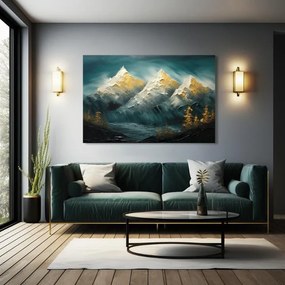 Moderný nástenný dekor Horizont zlatej harmónie - PREMIUM ART 40x60 cm