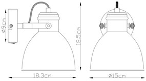Globo 54018-1S - Nástenné bodové svietidlo WIHO 1xE27/40W/230V