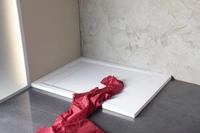 Polysan Polysan, LUSSA sprchová vanička z liateho mramoru so záklopom, štvrťkruh 90x90x4cm, R550, 71602