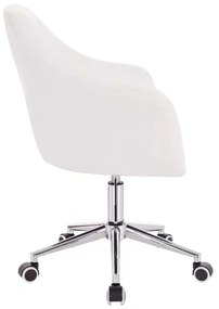 LuxuryForm DESIGN Kreslo ANDORA na striebornej podstave s kolieskami - biele