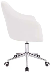 LuxuryForm DESIGN Kreslo ANDORA na strieborné podstave s kolieskami - biele