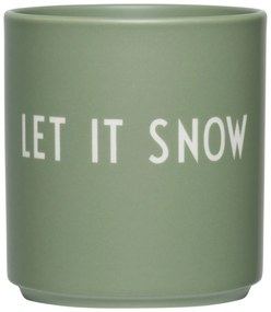 DESIGN LETTERS Porcelánový hrnek Green Let it snow 300 ml