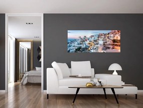 Obraz - Súmrak v Santorini (120x50 cm)