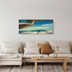 Obraz - Čisté more s palmou (120x50 cm)