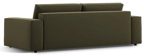 Zelená zamatová rozkladacia/s úložným priestorom pohovka 247 cm Jodie – Micadoni