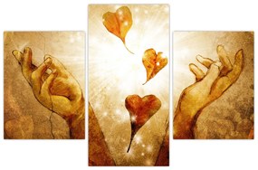 Obraz - Maľba rúk plných lásky (90x60 cm)