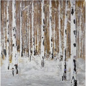 Ručne maľovaný obraz 70x70 cm Birch Wood – Wallity