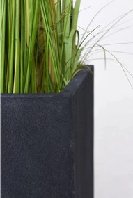 Kvetináč BLOCK, sklolaminát – vzhľad kameňa, 50 x 50 x 50 cm, antracit