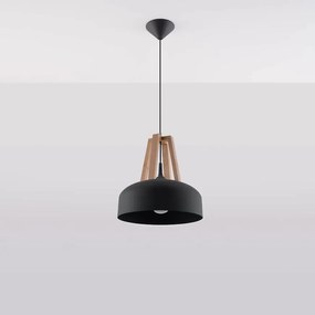 Luster Casco A-0390 čierna/prírodné drevo