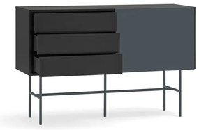 Čierna/antracitová nízka komoda s posuvnými dverami 140x91 cm Nube – Teulat