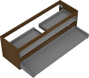 Mexen Box-A, závesná skrinka 140 cm, 2 zásuvky, orech, 91AX0-1400-470-2-86