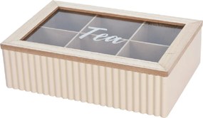 Koop Dóza na čaj so šiestimi priehradkami biela