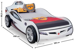 Detská posteľ auto SUPER 90x190cm - biela