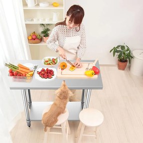 Nerezový stôl s dolnou poličkou