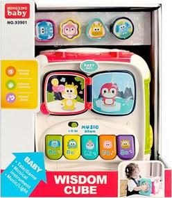 LEAN Toys Veľká multifunkčná vzdelávacia kocka s klavírom triedičkou a bubienkom