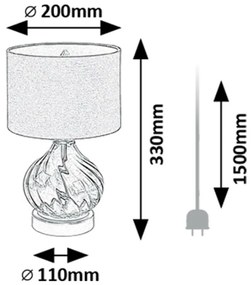 Rabalux 74033 dekoratívna stolná lampa Pirelo, E14, 1x max. 25W, fľaškovo zelená