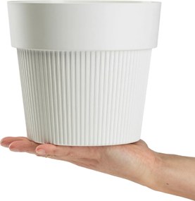 PLASTOVÝ KVETINÁČ SILVA LINE 20X17,5 CM KRÉMOVÁ