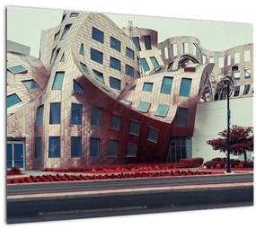 Sklenený obraz - architektonická stavba (70x50 cm)