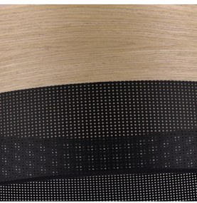 Závesné svietidlo Wood, 1x dýha zlatý dub/čierne PVC tienidlo, (fi 35cm)