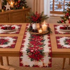 Súprava 4 ks prestieraní a stolového behúňa s teflónovou úpravou CHRISTMAS STAR