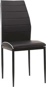 Jedálenská stolička Round, černá ekokoža%
