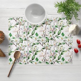 Biante Teflónové prestieranie na stôl TF-117 Kvety magnólie na bielom 30x40 cm