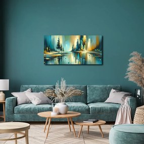 Obraz moderné panoráma s jazerom