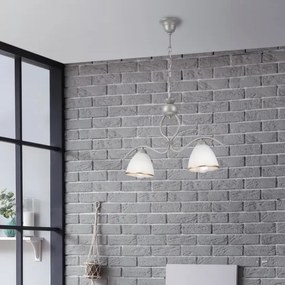 Luster na reťazi RETRO 2xE27/60W/230V strieborná