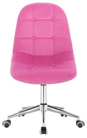 LuxuryForm DESIGN Stolička SAMSON VELUR na strieborné základni s kolieskami - ružová