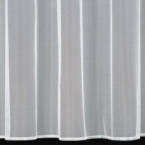 Biela záclona na krúžkoch ESEL vyrobená z hladkej lesklej látky 350x150 cm