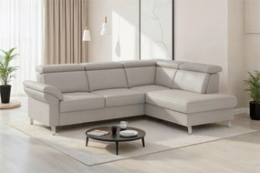 XXXLutz ROHOVÁ SEDAČKA, koža, svetlosivá Sit & More - Sedačky - 000144040979