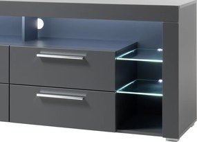 TV stolík Goal,  šedý, s osvetlením