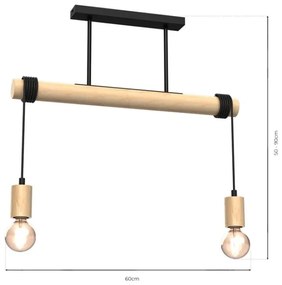 Prisadený luster VIGA 2xE27/60W/230V drevo