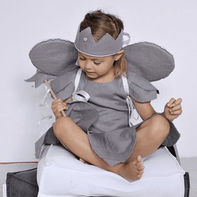 Ľanová kúzelná palička tmavo šedá so striebrom