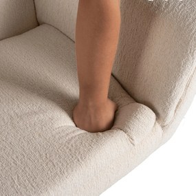 Otočné křeslo Terry bouclé béžové/černé