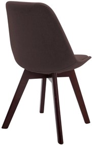 Stolička Borne V2 látka (SET 4 ks), drevené nohy orech - Hnedá